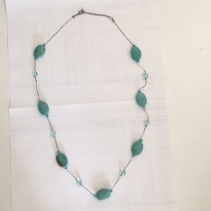 Vintage Turquoise and silver bead necklace